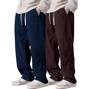 Pinkmint Mens Stretchable Ribbed Track Pants