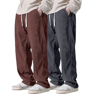 Pinkmint Mens Stretchable Ribbed Track Pants