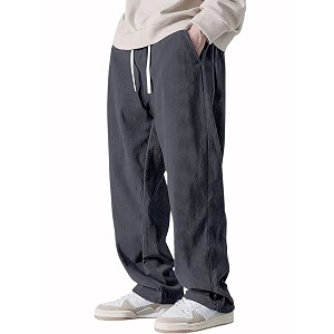 Pinkmint Mens Stretchable Ribbed Track Pants