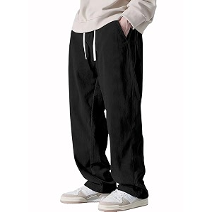 Pinkmint Mens Stretchable Ribbed Track Pants