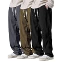 Pinkmint Mens Stretchable Ribbed Track Pants 