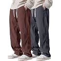 Pinkmint Mens Stretchable Ribbed Track Pants 