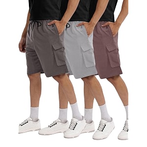 Pinkmint Mens Cotton Lycra Yoga Short Men