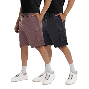 Pinkmint Mens Cotton Lycra Yoga Short Men