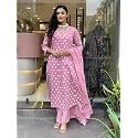 Pinkmint Polka Dot Printed Anarkali Muslin Kurta