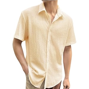 Pinkmint Popcorn Shirt for Men Soild Slim
