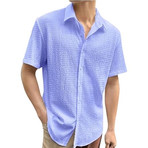 Pinkmint Popcorn Shirt for Men Soild Slim