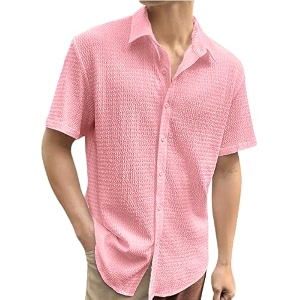 Pinkmint Popcorn Shirt for Men Soild Slim