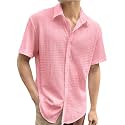 Pinkmint Popcorn Shirt for Men Soild Slim