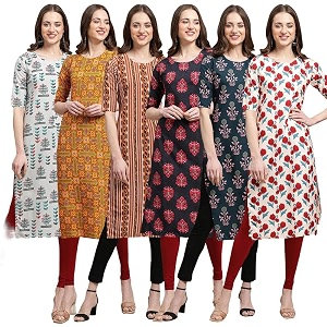 Pinkmint Printed Kurti for Womens ll Straight