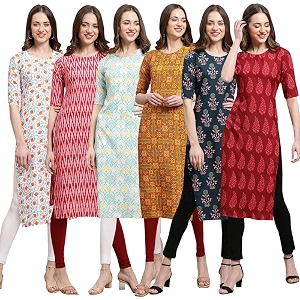 Pinkmint Printed Kurti for Womens ll Straight