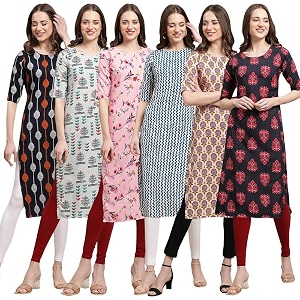 Pinkmint Printed Kurti for Womens ll Straight
