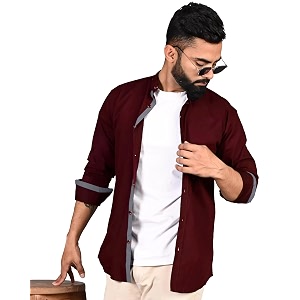 Pinkmint Shirt for Men Cotton Spread Collar