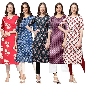 Pinkmint Womens Crepe Regular Kurta