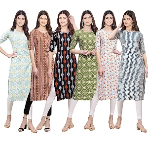 Pinkmint Womens Crepe Digital Print Straight Kurta