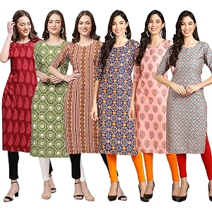 Pinkmint Womens Crepe Digital Print Straight Kurta