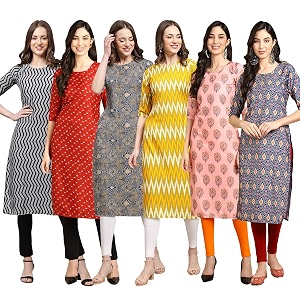 Pinkmint Womens Crepe Digital Print Straight Kurta