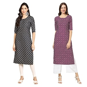 Pinkmint Womens Crepe Regular Kurta