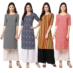 Pinkmint Womens Crepe Digital Print Straight Kurta