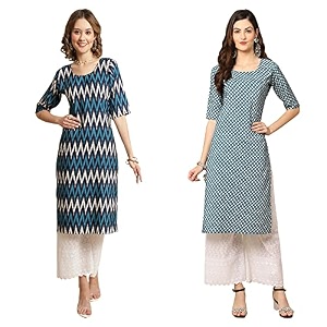 Pinkmint Womens Crepe Digital Print Straight Kurta