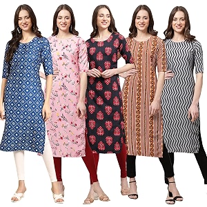 Pinkmint Womens Crepe Regular Kurta