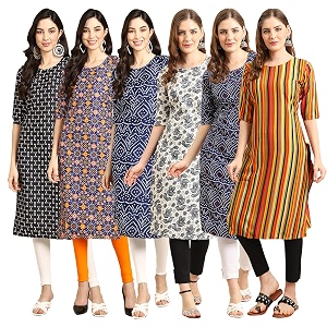 Pinkmint Womens Crepe Digital Print Straight Kurta