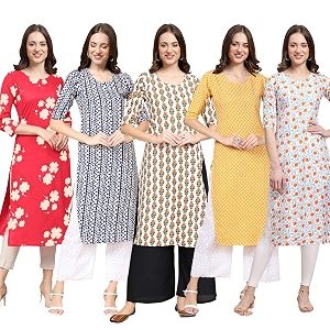 Pinkmint Womens Crepe Regular Kurta
