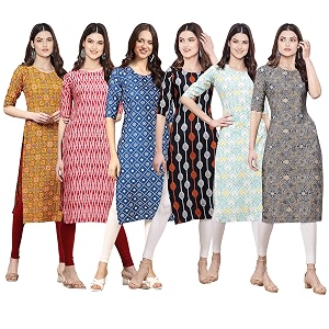 Pinkmint Womens Crepe Digital Print Straight Kurta