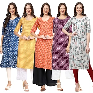 Pinkmint Womens Crepe Regular Kurta