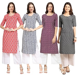 Pinkmint Womens Crepe Digital Print Straight Kurta