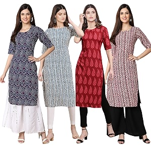 Pinkmint Womens Crepe Digital Print Straight Kurta