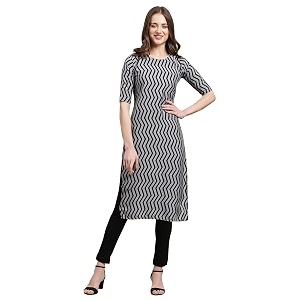 Pinkmint Womens Crepe Digital Print Straight Kurta