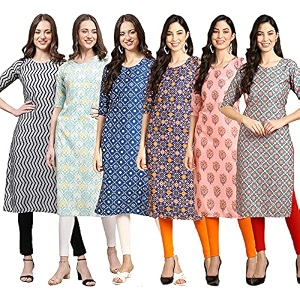 Pinkmint Womens Crepe Digital Print Straight Kurta