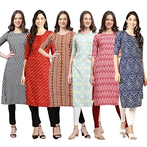 Pinkmint Womens Crepe Digital Print Straight Kurta