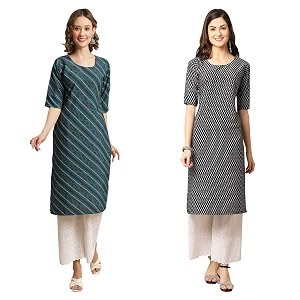 Pinkmint Womens Crepe Digital Print Straight Kurta