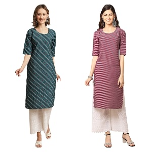 Pinkmint Womens Crepe Digital Print Straight Kurta