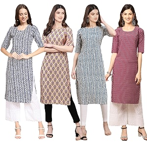 Pinkmint Womens Crepe Digital Print Straight Kurta