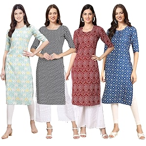 Pinkmint Womens Crepe Digital Print Straight Kurta