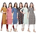 Pinkmint Women39s Crepe Digital Print Straight Kurta