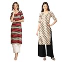 Pinkmint Women39s Crepe Digital Print Straight Kurta
