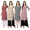 Pinkmint Women39s Crepe Digital Print Straight Kurta