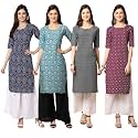 Pinkmint Women39s Crepe Digital Print Straight Kurta