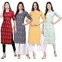 Pinkmint Women39s Crepe Digital Print Straight Kurta
