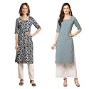 Pinkmint Women39s Crepe Digital Print Straight Kurta
