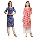 Pinkmint Women39s Crepe Digital Print Straight Kurta