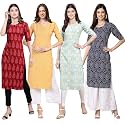 Pinkmint Women39s Crepe Digital Print Straight Kurta
