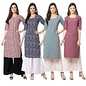 Pinkmint Women39s Crepe Digital Print Straight Kurta