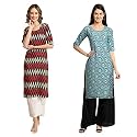 Pinkmint Women39s Crepe Digital Print Straight Kurta
