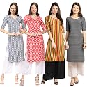 Pinkmint Women39s Crepe Digital Print Straight Kurta