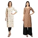 Pinkmint Women39s Crepe Digital Print Straight Kurta